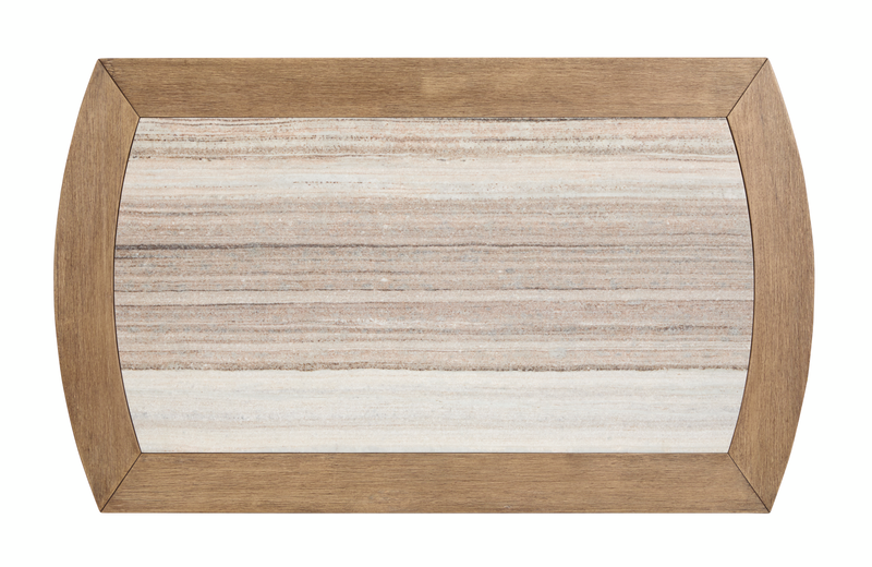Caroline 50\" Coffee Table  with Storage and Marble Top - Riverbend Beige 