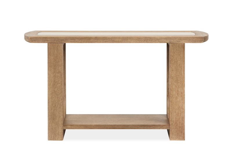 Caroline 50\" Sofa Table with Storage and Marble Top  - Riverbend Beige 