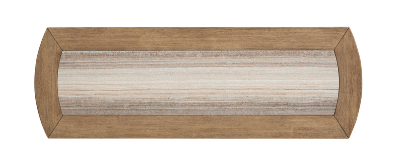 Caroline 50\" Sofa Table with Storage and Marble Top  - Riverbend Beige 