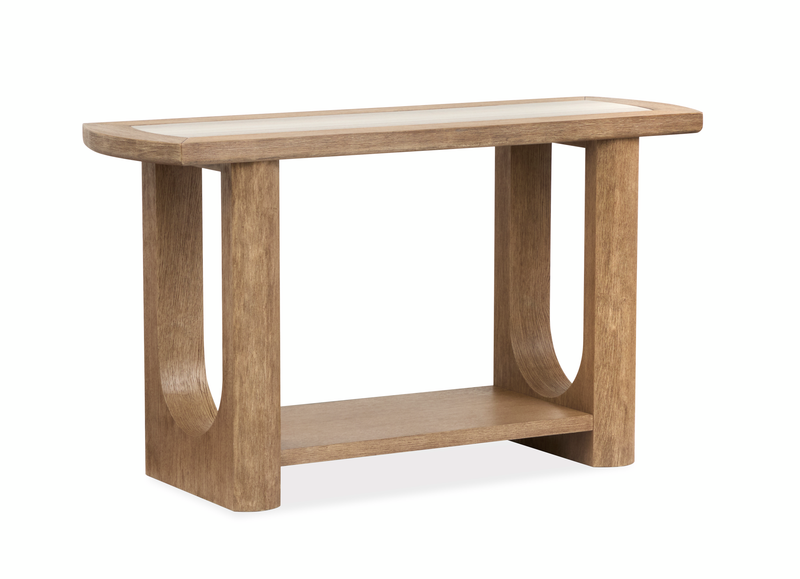 Caroline 50\" Sofa Table with Storage and Marble Top  - Riverbend Beige 