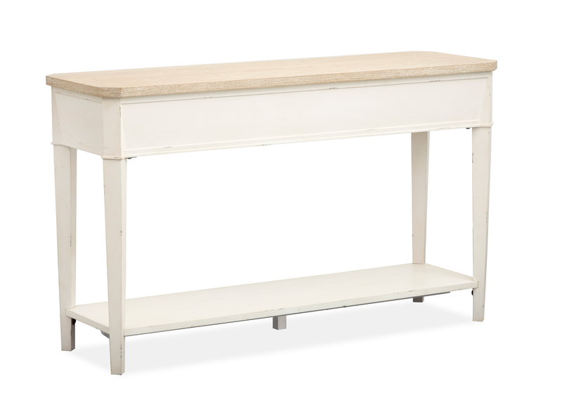 Collins 50\" Traditional Sofa Table with Two Drawers  - Sea Pearl & Driftwood