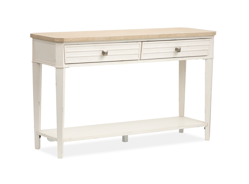 Collins 50\" Traditional Sofa Table with Two Drawers  - Sea Pearl & Driftwood