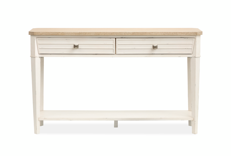 Collins 50\" Traditional Sofa Table with Two Drawers  - Sea Pearl & Driftwood