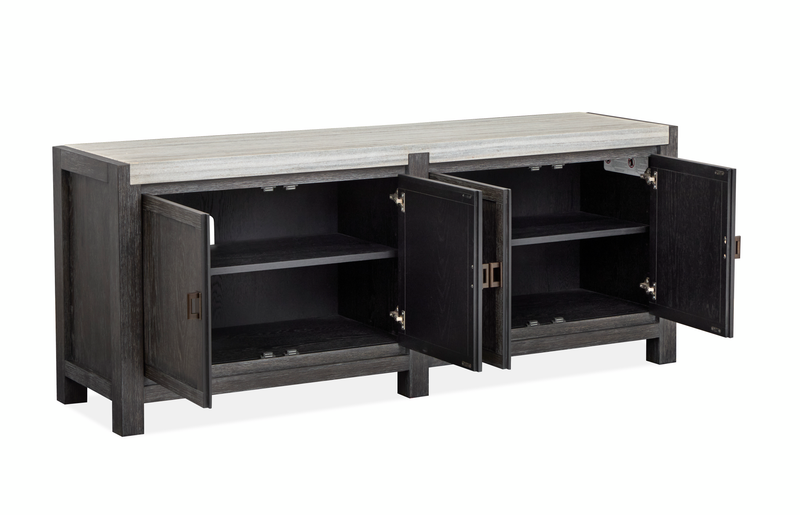 Ernest 70\" Accent Cabinet with Marble Top - Ravenwood Black