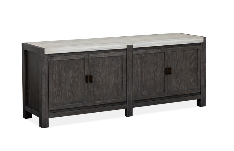 Ernest 70\" Accent Cabinet with Marble Top - Ravenwood Black
