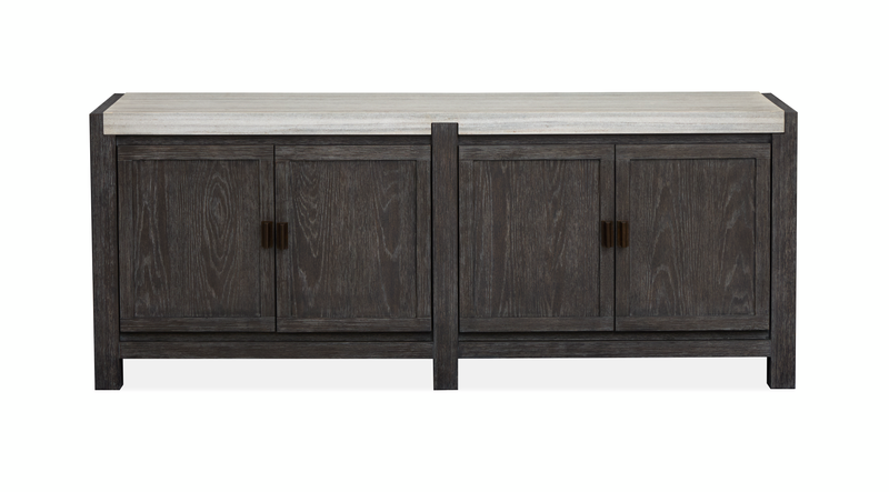 Ernest 70\" Accent Cabinet with Marble Top - Ravenwood Black