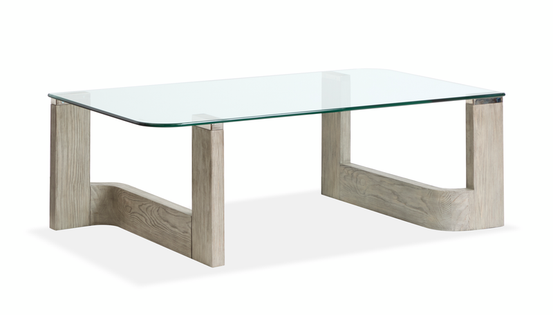 Jerome 52\" Coffee Table with Glass Top - Smokey Pine