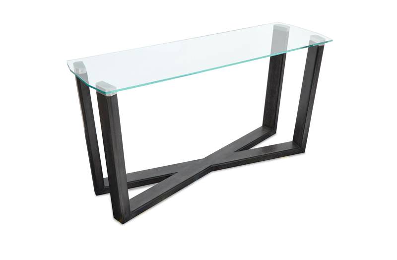 Morden 56\" Sofa Table with Glass Top - Black Truffle