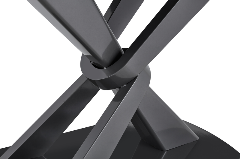 Orion 63” Dining Table with Tech Stone Top, Metal Base – Black