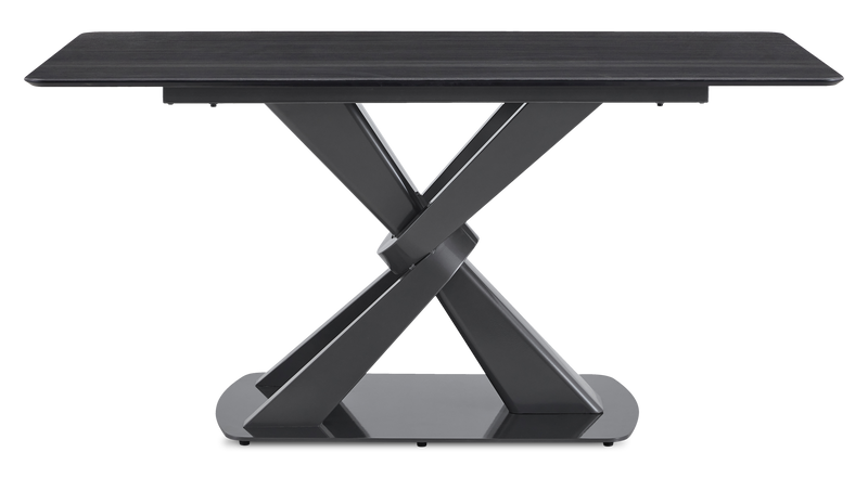 Orion 5pc Dining Set with Table & 4 Chairs, Tech Stone Top, Metal, 63\"W - Black/Charcoal