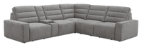 Shaquille O’Neal Home Prestige 6-Piece Sectional with Power Reclining and Power Sliding– Grey 