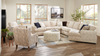 Made in Canada Customizable Sofa Lab Curve 4-Piece Right-Facing Sectional with Cuddler - Plush Parchment | Sofa sectionnel de droite 4 pièces avec fauteuil enveloppant personnalisable Curve de Sofa Lab fabriqué au Canada en tissu - Plush Parchment