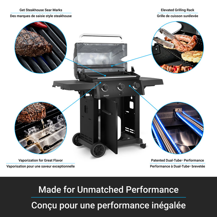 Broil King Signet 320 Shadow 3-Burner 40,000-BTU Natural Gas BBQ - 844157 Grill