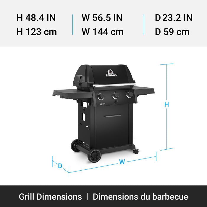 Broil King Signet 320 Shadow 3-Burner 40,000-BTU Natural Gas BBQ - 844157 Grill