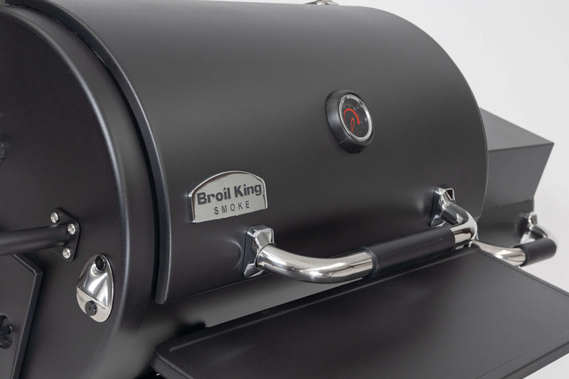 Broil King Regal Charcoal Offset 400 Charcoal Grill and Offset Smoker in Black
