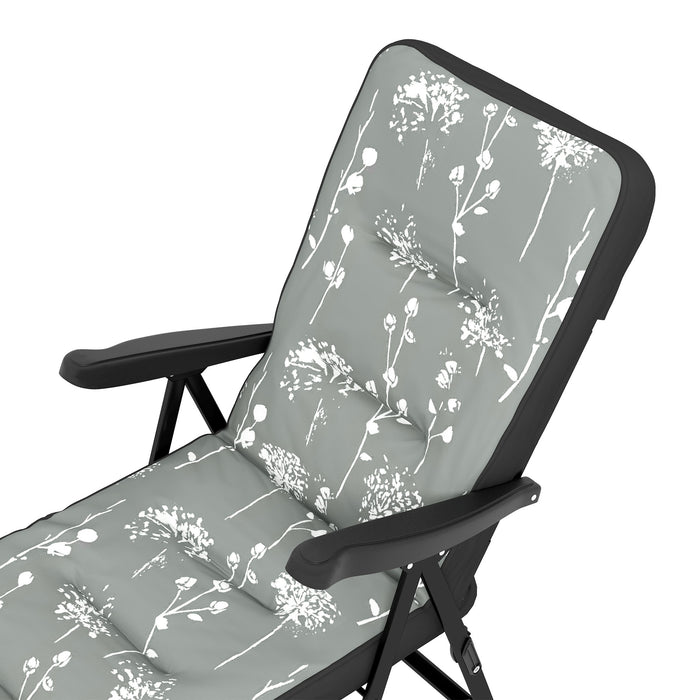 Outsunny Outdoor Lounge Chair W/ Cushion, Foldable Reclining Patio Chair