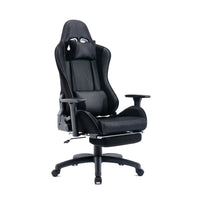 Tygerclaw Gaming Office Chair with Lumbar Pillow & Leg Rest - Black