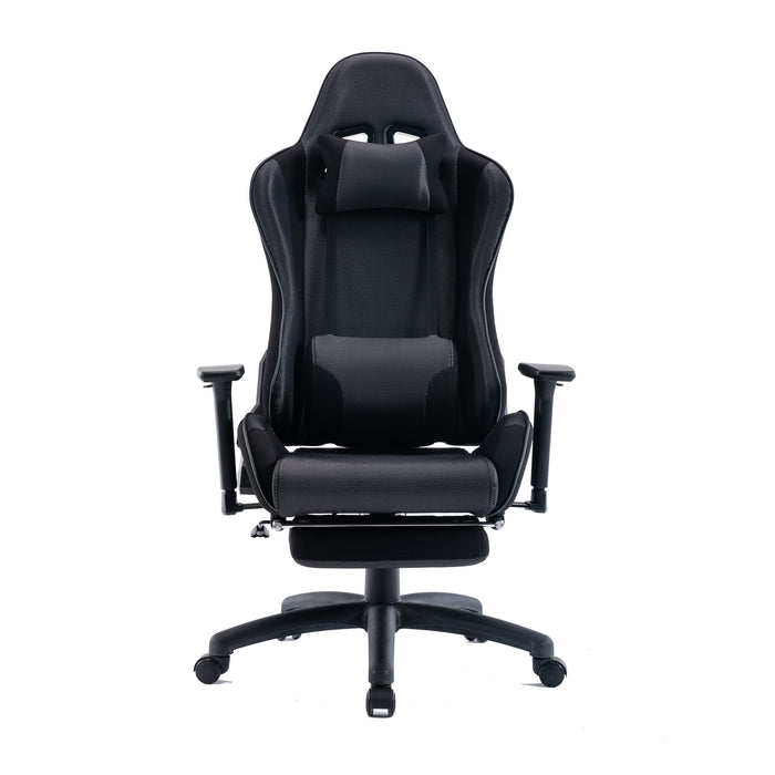 Tygerclaw Gaming Office Chair with Lumbar Pillow & Leg Rest - Black