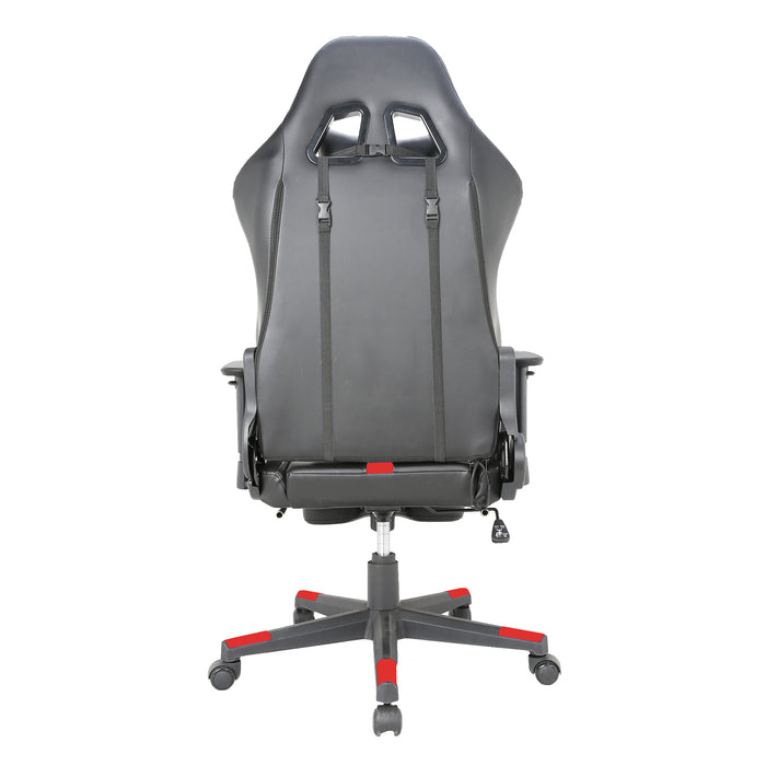 Tygerclaw Fabric Gaming Office Chair with Lumbar Pillow & Leg Rest - Red