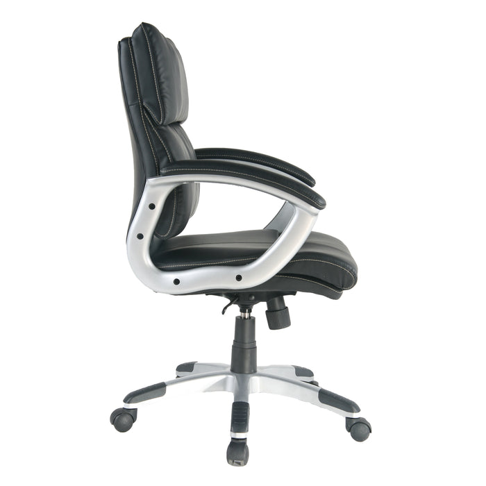 Tygerclaw 26\" Mid Back PU Leather Office Chair - Black
