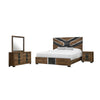 Titanium 6pc Bedroom Set with Bed, Dresser, Mirror & Nightstand, LED, Modern, Brown - King Size | Ensemble de chambre à coucher moderne Titanium brun 6 pièces avec lit, commode, miroir, table de nuit et éclairage à DEL - format très grand lit