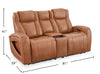 Shaquille O’Neal Home Titan 81" Genuine Leather Power Reclining Loveseat with Shaq-o-pedic Comfort – Earth | Causeuse à inclinaison électrique Titan de Shaquille O’Neal Home de 81 po en cuir véritable avec confort Shaq-o-pedic - terre