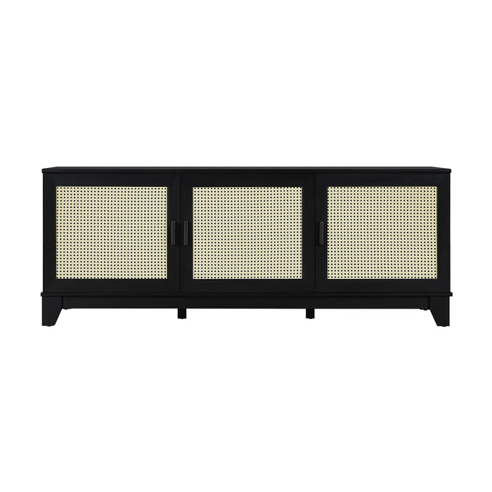 Manhattan Comfort Sheridan 62.99\" Modern Cane TV Stand - Black