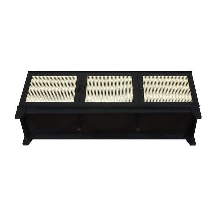 Manhattan Comfort Sheridan 62.99\" Modern Cane TV Stand - Black