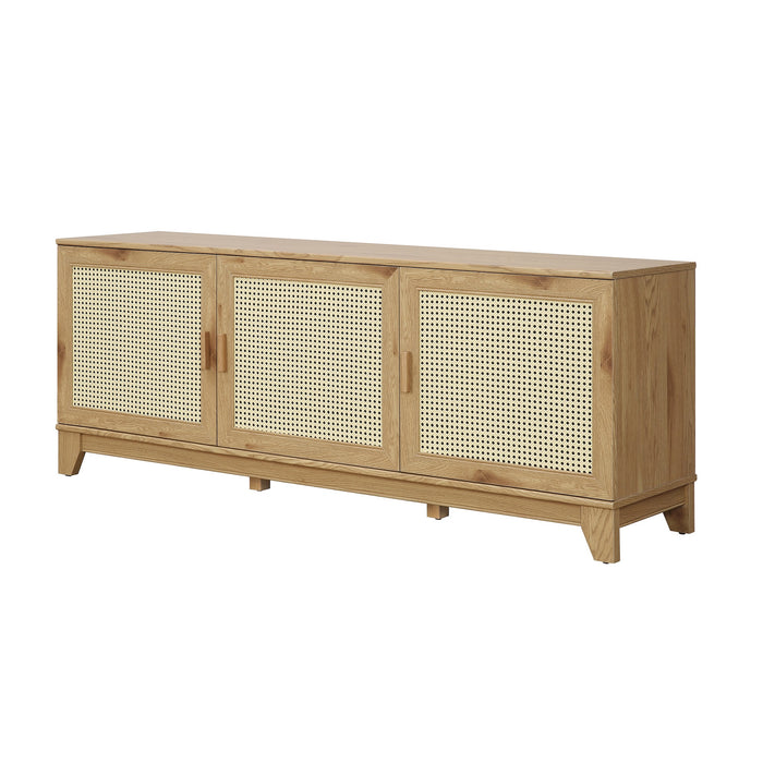 Manhattan Comfort Sheridan 62.99\" Modern Cane TV Stand - Natural