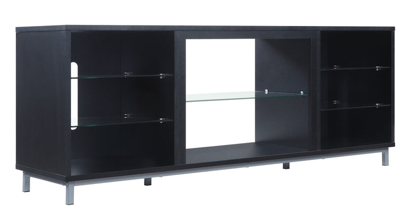 Manhattan Comfort Brighton 60\" TV Stand with Glass Shelves & Media Wire Management - Onyx