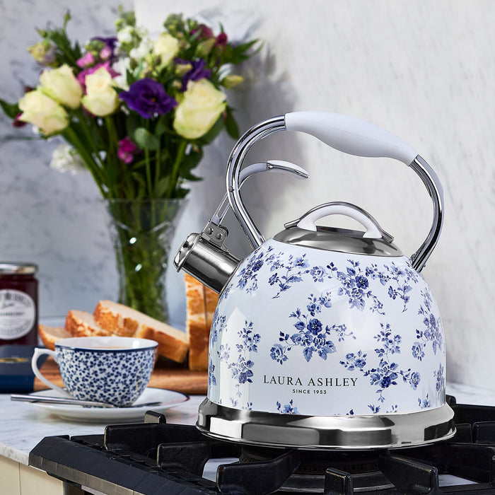 Laura Ashley Stainless Steel Stovetop China Rose Tea Kettle - VQ-SBNK057-LACR-CA