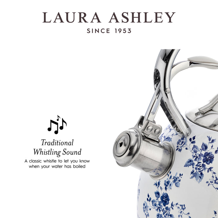 Laura Ashley Stainless Steel Stovetop China Rose Tea Kettle - VQ-SBNK057-LACR-CA