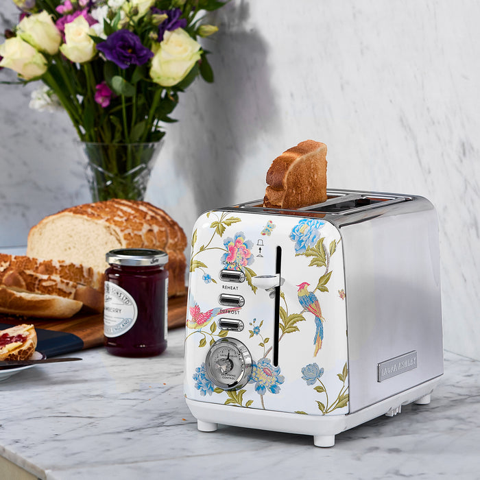 Laura Ashley Stainless Steel 2-Slice Elveden White Toaster - VQ-SBT582-LAEW-CA