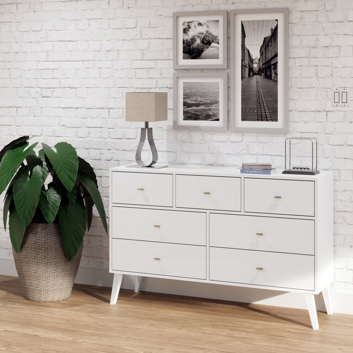 Milo 7-Drawer Dresser - White