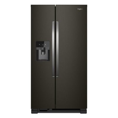 Whirlpool 36" 25 Cu. Ft. Side-by-Side Refrigerator - Black Stainless - WRS555SIHV | Réfrigérateur Whirlpool de 25 pi³ et de 36 po à compartiments juxtaposés - acier inoxydable noir - W…