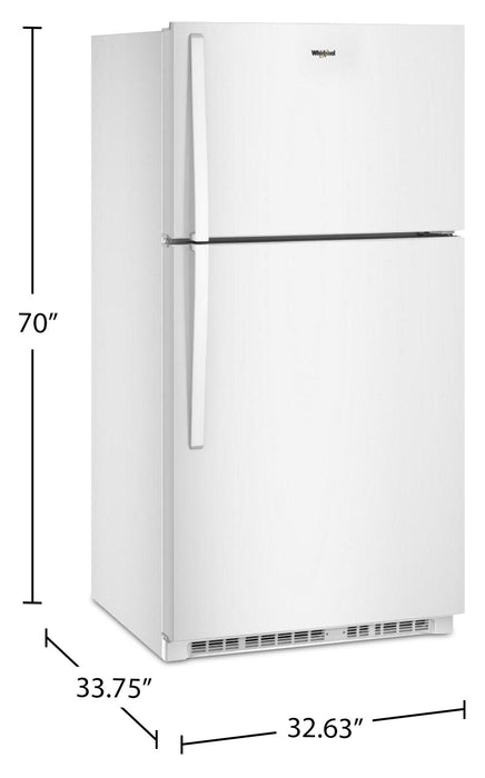 Whirlpool 32.8\" 21 Cu. Ft. Top Freezer Refrigerator - White - WRTX7421TW