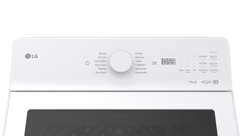 LG 6.3 Cu. Ft. Top Load Impeller Washer with EasyUnload® and  TurboWash® - White - WT8300CW