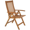 Outsunny Outdoor Folding Chair, Wood Camping Chair W/ Slatted Seat, Teak