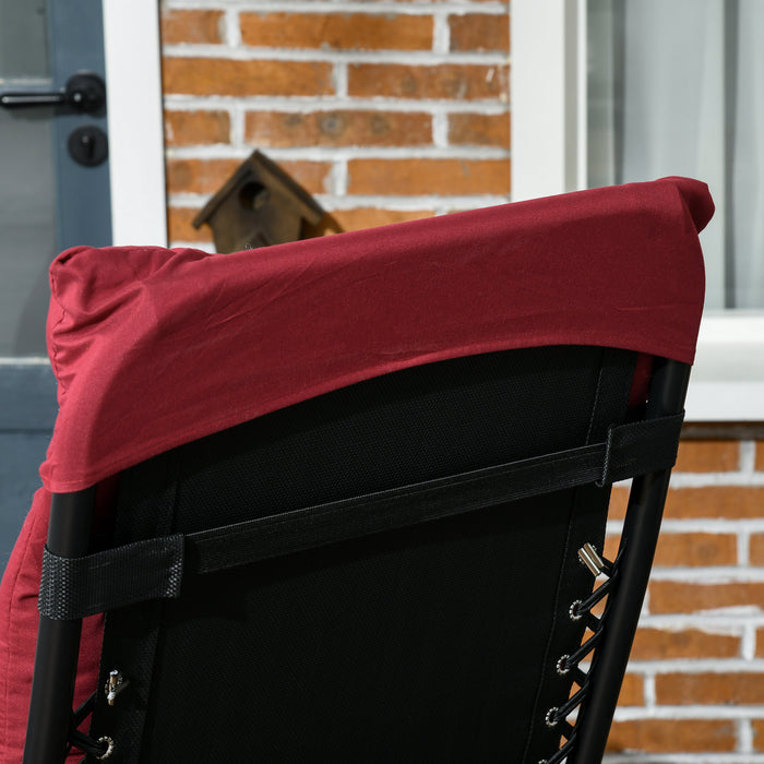 Outsunny Reclining Zero Gravity Chair, Folding Sun Lounger With Cushion