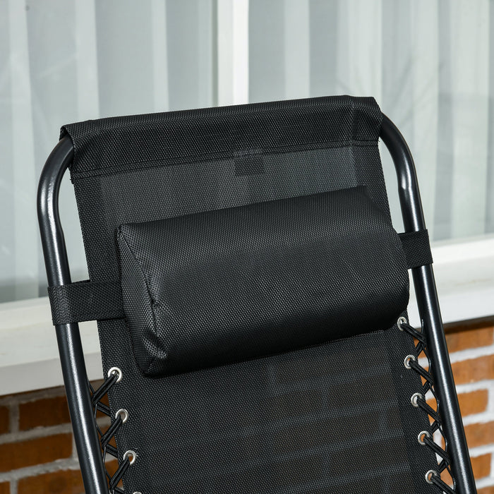 Outsunny Reclining Zero Gravity Chair, Folding Sun Lounger With Cushion