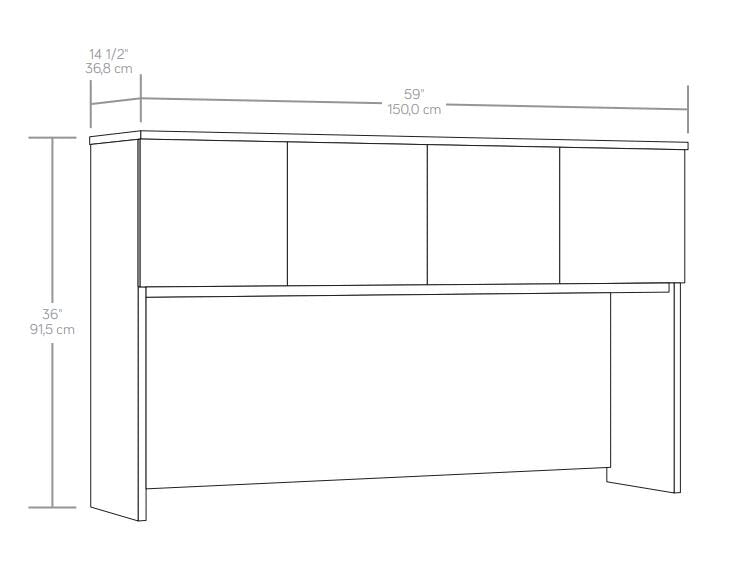 Affirm 59.06\" Commercial Grade Office Hutch with 2 Cabinets - Classic Cherry
