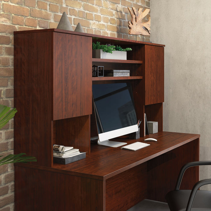 Affirm 71.10\" Commercial Grade Storage Hutch with 2 Cabinets - Classic Cherry