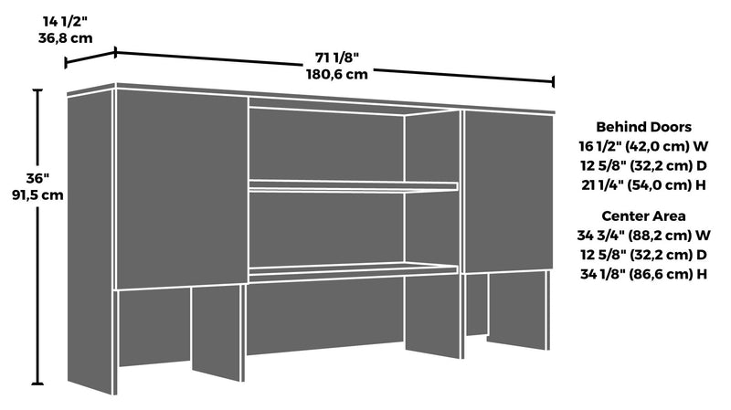 Affirm 71.10\" Commercial Grade Storage Hutch with 2 Cabinets - Noble Elm