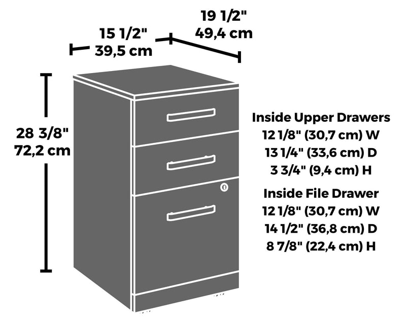 Affirm 15.55\" Commercial Grade 3-Drawer Filing Cabinet - Hudson Elm