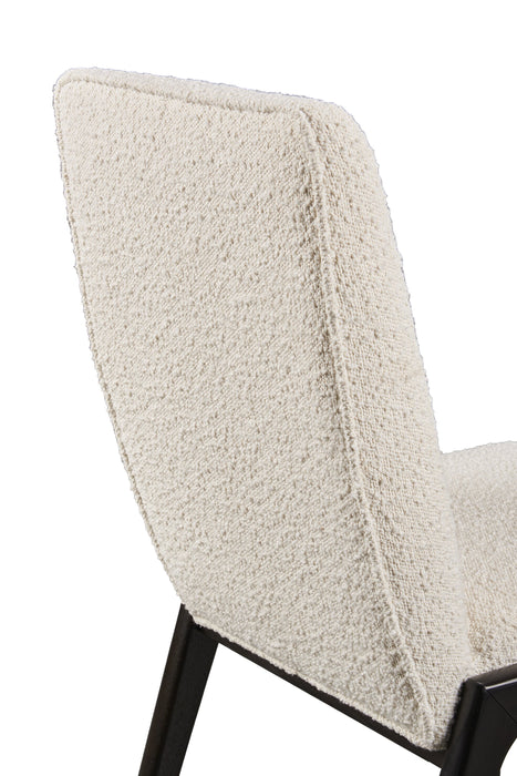 Alma Dining Chair with Boucle Fabric - Charcoal Black & White