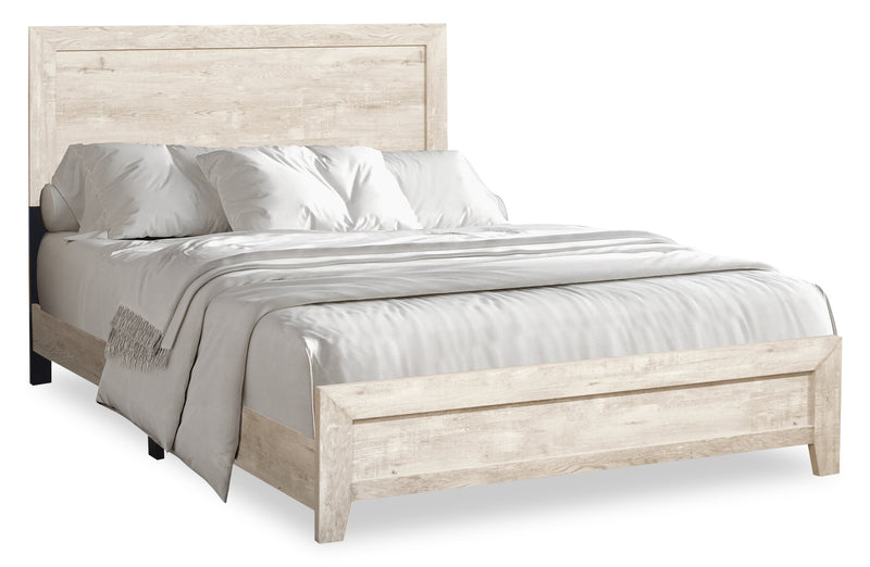 Arbor 6pc Bedroom Set with Panel Bed, Dresser, Mirror & Nightstand, Driftwood White  - King Size