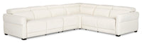 Cindy Crawford Home Aspen 4-Piece Power Reclining Sectional with Armless Chair - Alabaster