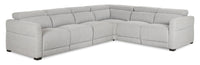 Cindy Crawford Home Aspen 4-PIece Power Reclining Sectional with Adjustable Headrests and USB Port - Grey 