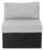 Barbados Armless Outdoor Patio Chair - Hand-Woven Resin Wicker, UV & Weather Resistant - Black/Grey