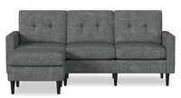 BLOK Modular Tuxedo Arm Sofa Chaise - Steel 